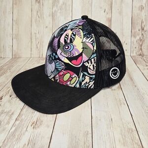 Disney Mickey Mouse Hat Forever Fun Est. 2002 Snapback Black Adult Baseball Cap